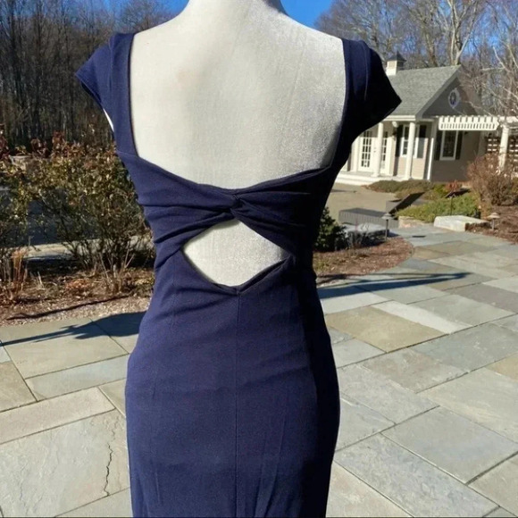 NWT Anthropologie BHLDN Katie May Madison Maxi Dress Long Cocktail in Navy Blue - Picture 11 of 15